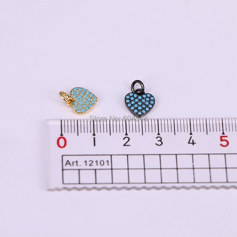 

10PCS ZYZ179-0764 New Fashion Jewelry lovely heart pendant micro pave tiny stones charms fit necklace bracelet accessories