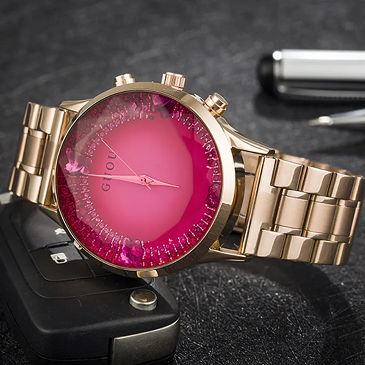 Бренд стальной ленты женщины кварцевые часы водонепроницаемые алмазные