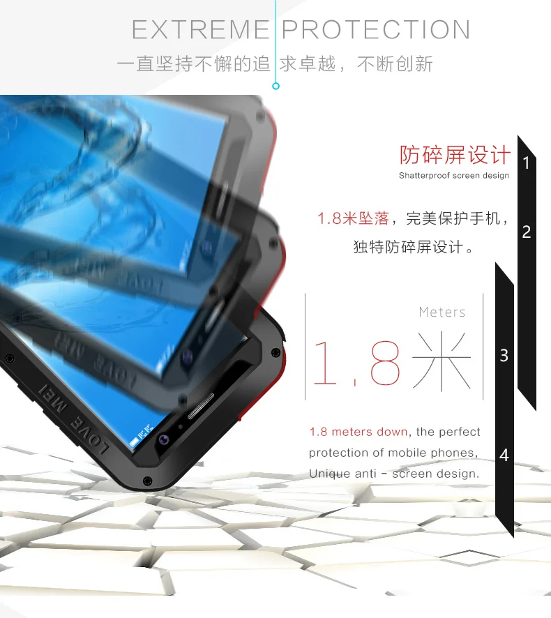 Мощный чехол LOVE MEI для Huawei Maimang 5 ударопрочный водонепроницаемый металлический