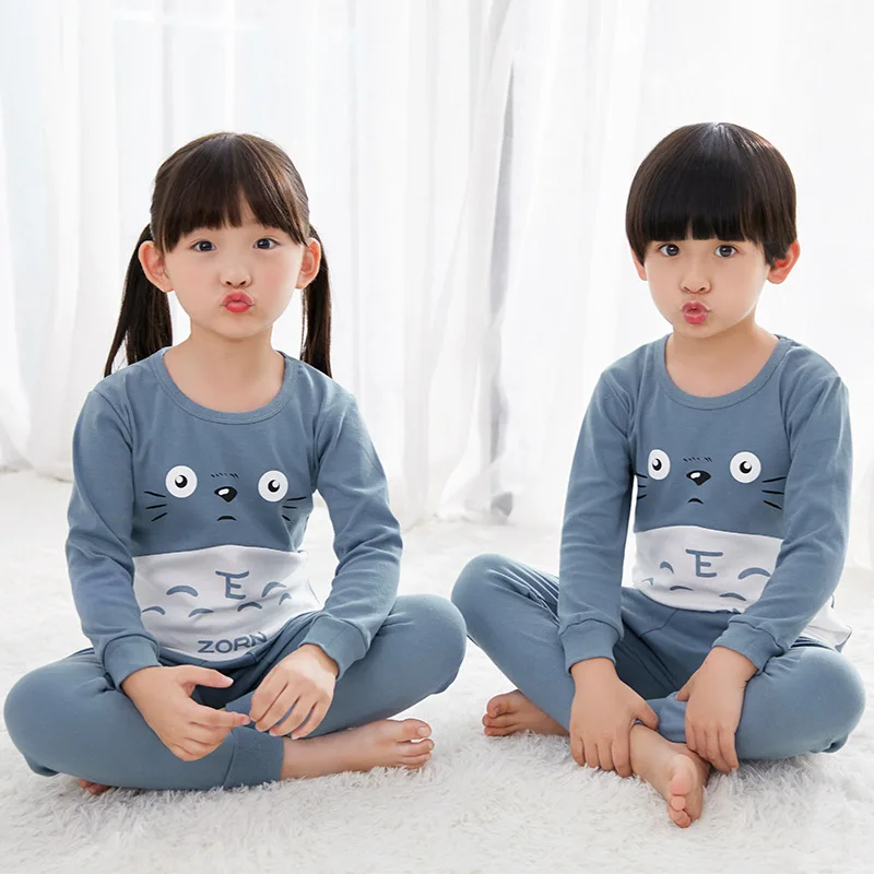 Пижама для мальчика с длинным рукавом хлопок детская одежда сна детские пижамы
