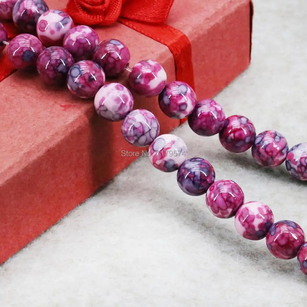 Аксессуары 8 мм красные разноцветные камни для Ривера дождевой цветок Радужный