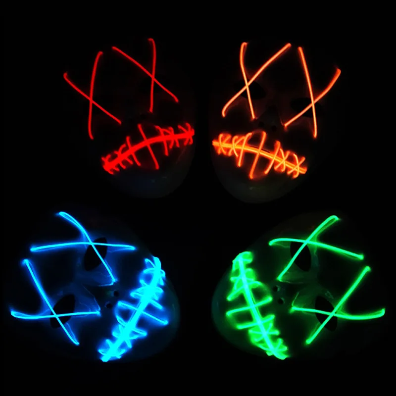 8 Вариант цвета el Провода маска мигает Косплэй LED Full Уход за кожей лица Маска