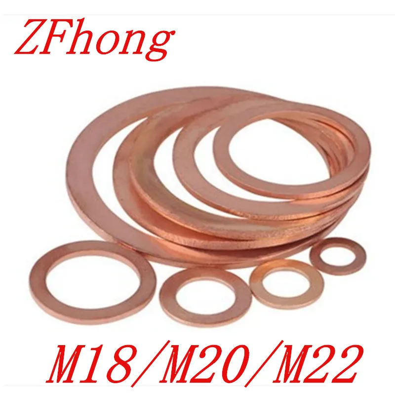 

20pcs/lot M18 M20 M22 copper flat sealing washer