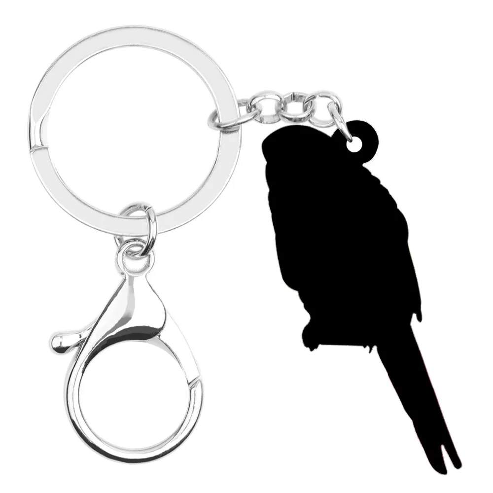 Bonsny акриловый зеленый cheek Conure Bird брелок для ключей кольца модные ювелирные