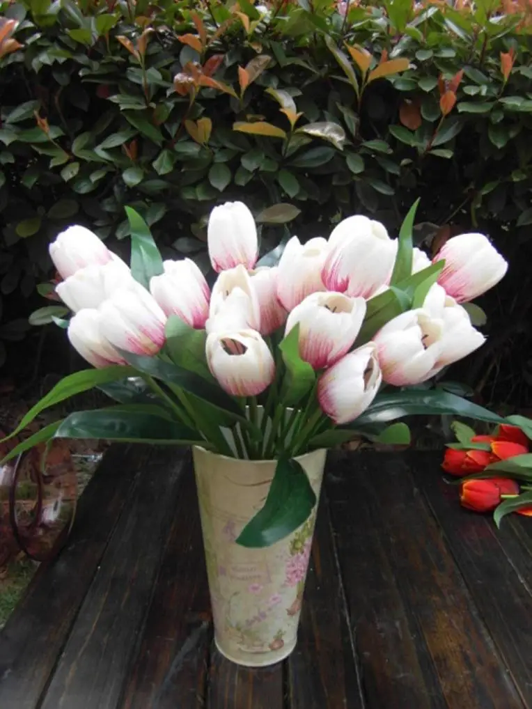 Бесплатная доставка свадебное украшение 9 головок Искусственный тюльпан