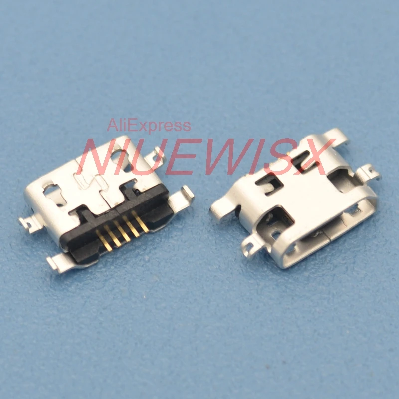 100 шт. разъем Micro USB 5pin обратная Тяжелая пластина 1 2 мм плоский без завивки боковой