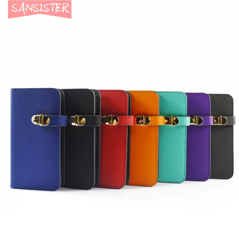 Металлический бумажник на кнопке чехлы для iphone 6s plus косметическое зеркало чехол