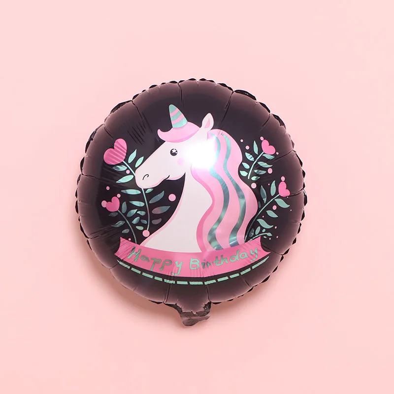 18inch Black Unicorn STARLZMU 1 шт Единорог воздушные шары День рождения украшения Детские гелиевые шары с персонажами мультфильмов Единорог вечерние украшения Balony - Цвет: 18inch Black Unicorn
