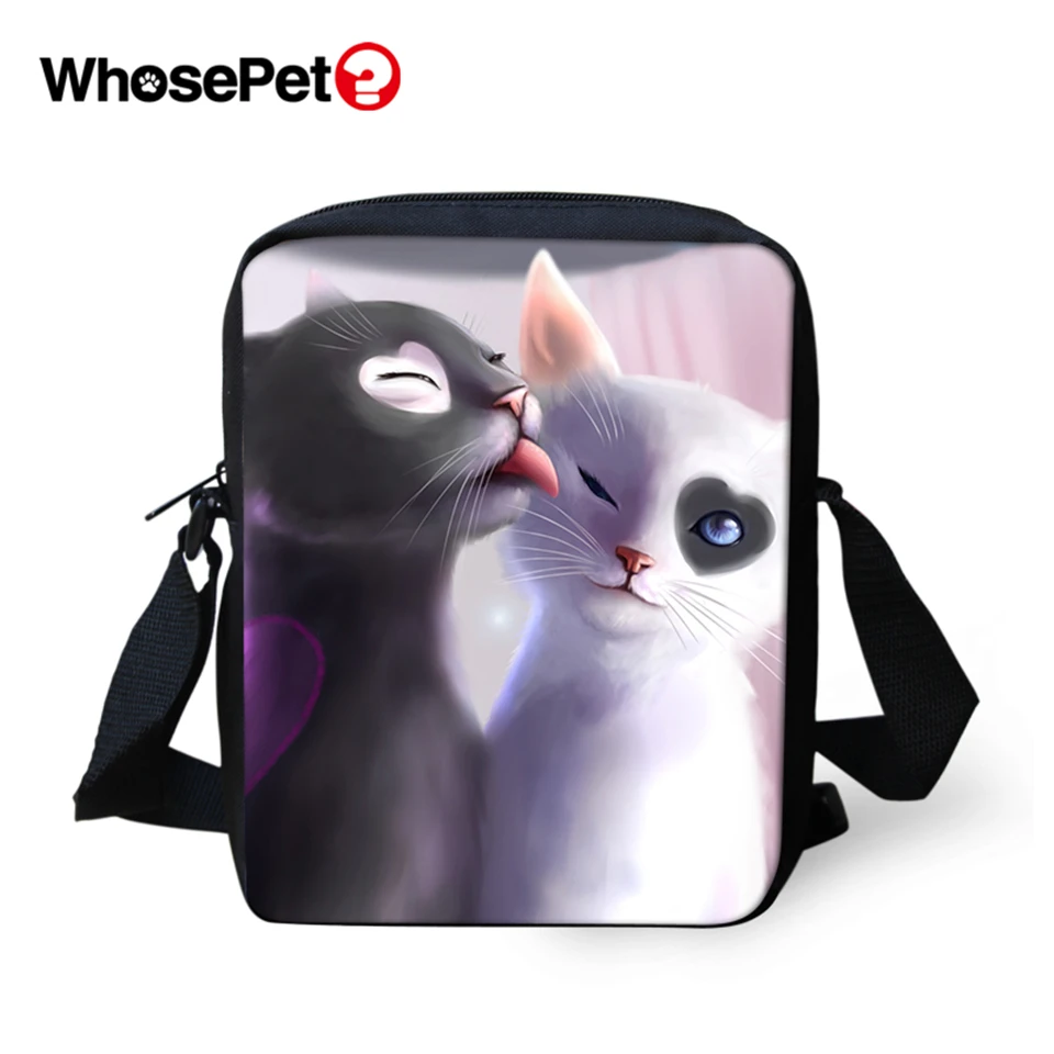 WHOSEPET женские сумки-мессенджеры с мультяшными кошками принтами животных через