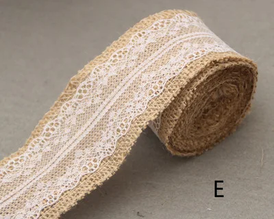 2 м/рулон натуральная джутовая Мешковина гессианская лента с хлопковым кружевом