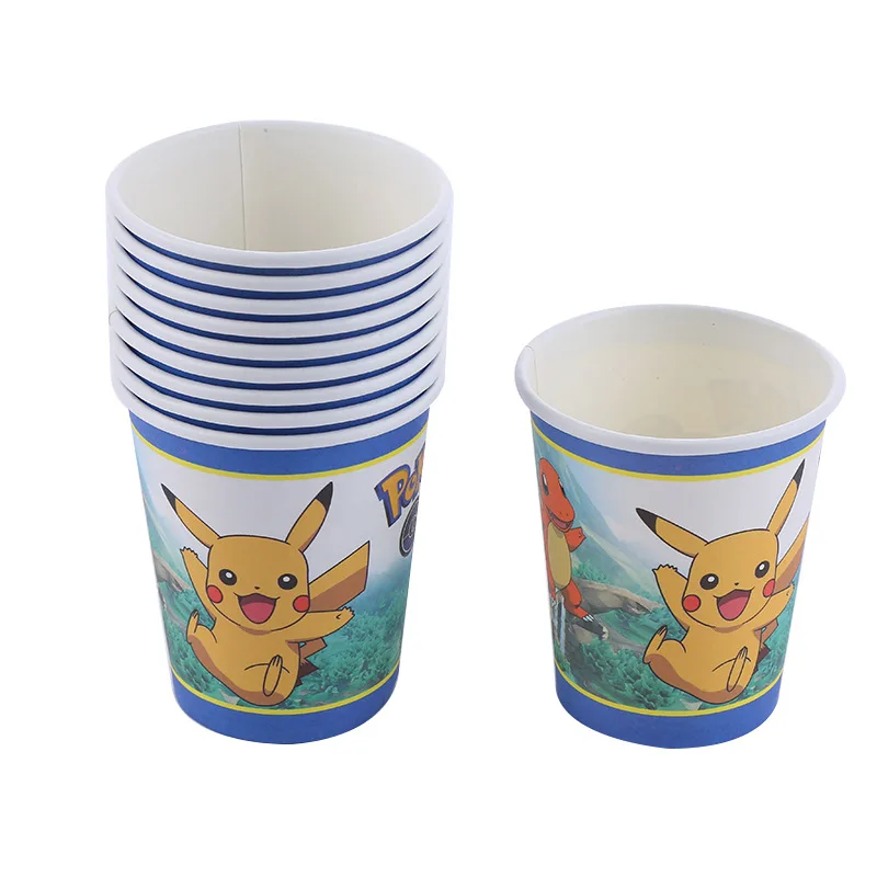 91 шт Pokemon Go Pikachu одноразовый набор посуды скатерть чашки бумажная тарелка