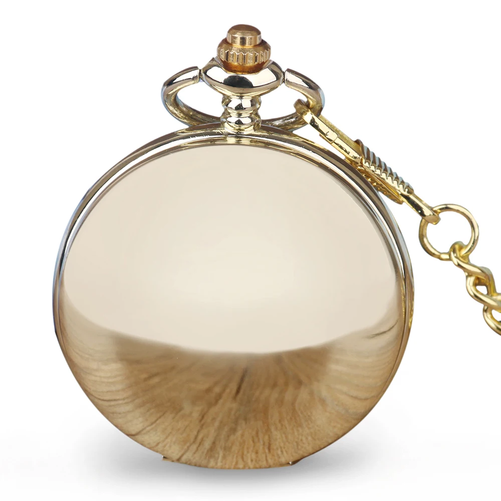 New 6 pieces Golden Pocket&Fob Watches Full Double Hunter Mechanical Pocket Watches Engraved Men Women Pocket Watch Chain