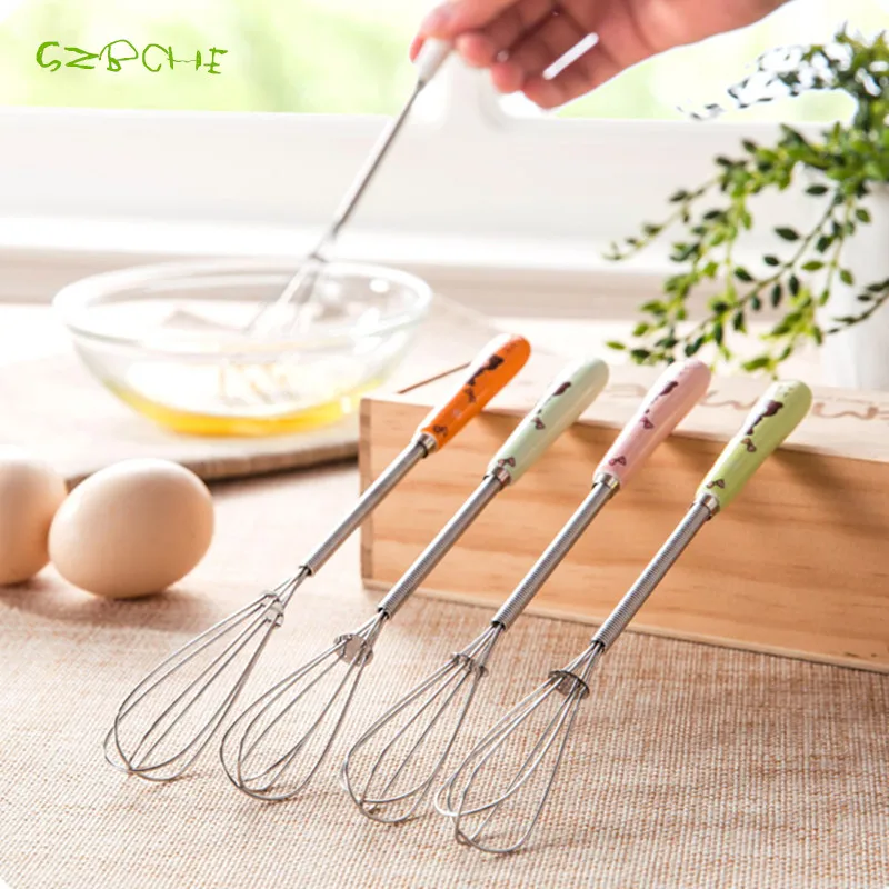 Спираль взбейте Нержавеющая сталь Кухня смеситель Шар Яйцо ударные инструмент