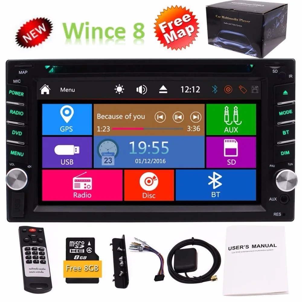 EinCar 2 Din автомобильный DVD/CD-плеер стерео FM AM радио gps навигатор поддержки SWC долл. SD с