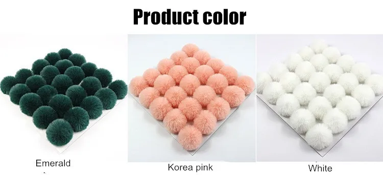 Разноцветные 8 см из искусственного полиэстера Меховые помпоны для вязаных шапок