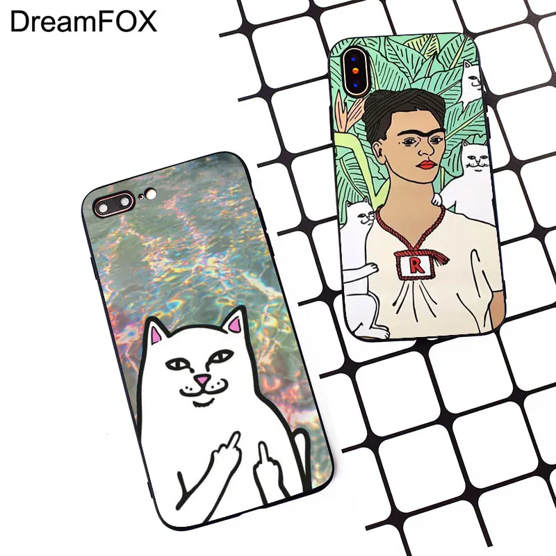 M080 Cut Finger Cat Black Silicone Case Cover For Apple iPhone 11 Pro XR XS Max X 8 7 6 6S Plus 5 5S 5G SE |