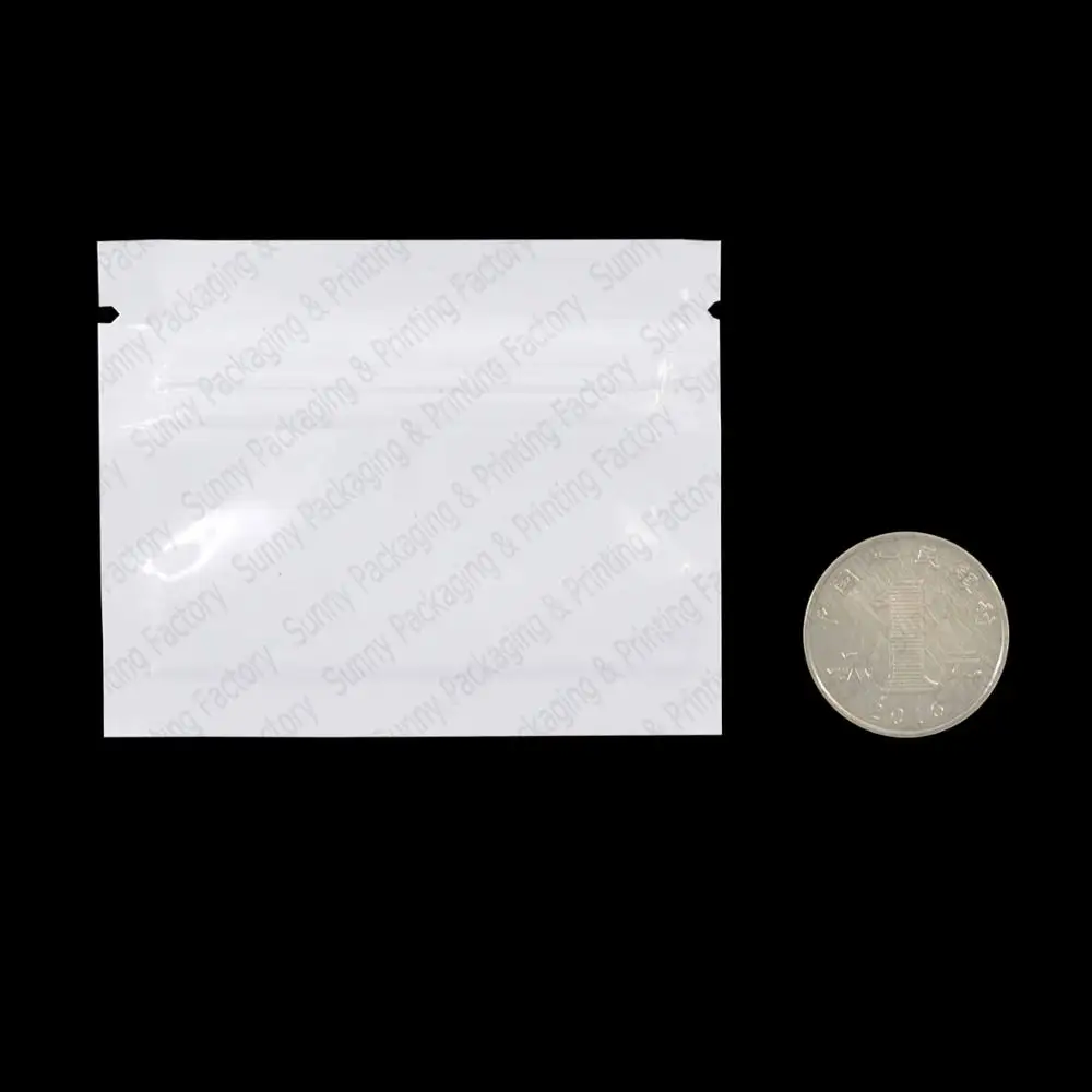 100 шт 7,5x6,5 см(3 ''x 2,5'') Алюминиевая фольга цветные пакеты на молнии, пластиковые пакеты на молнии, сумки для хранения продуктов - Цвет: Белый