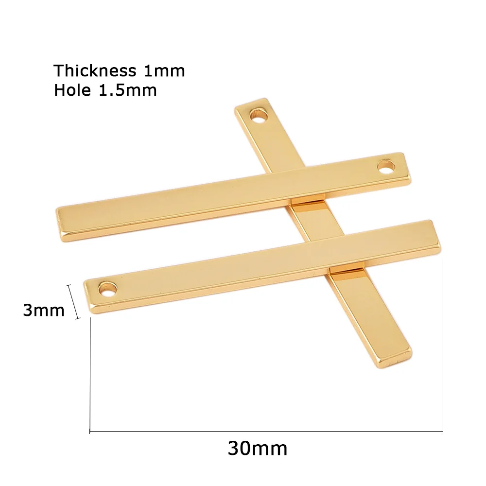 10 шт. 3*30 мм прямоугольная бирка зеркальные полированные серьги ожерелья одежда