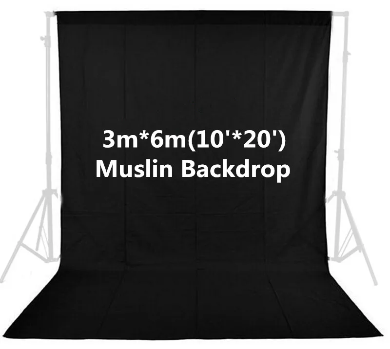 Комплект муслиновых фонов для фотостудии CY однотонные черные белые зеленые фоны