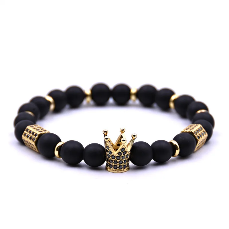 Новый модный браслет с подвеской из лавы и камня бусинами черные браслеты для