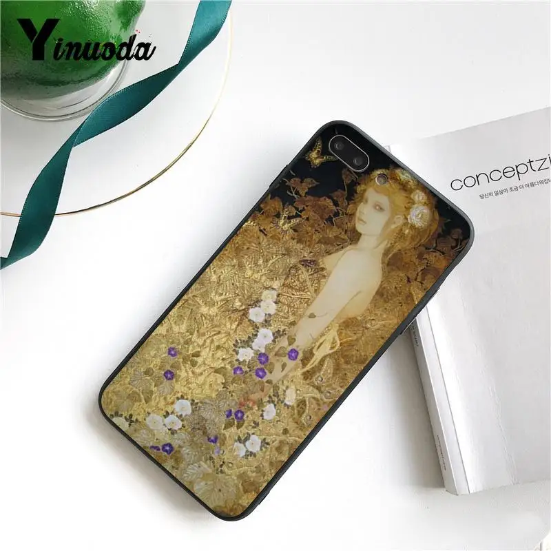 Yinuoda Gustav Klimt ТПУ черные аксессуары для телефонов Чехол iPhone 8 7 6 6S Plus X XS MAX 5 5S SE XR 10
