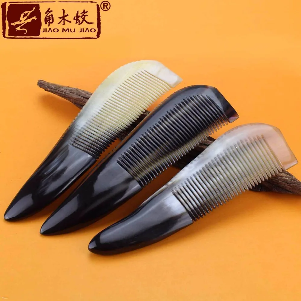 Hot Natural Genuine Yak horns comb anti-static anti-dandruff  health massage head comb Free shiping Thickened tail comb