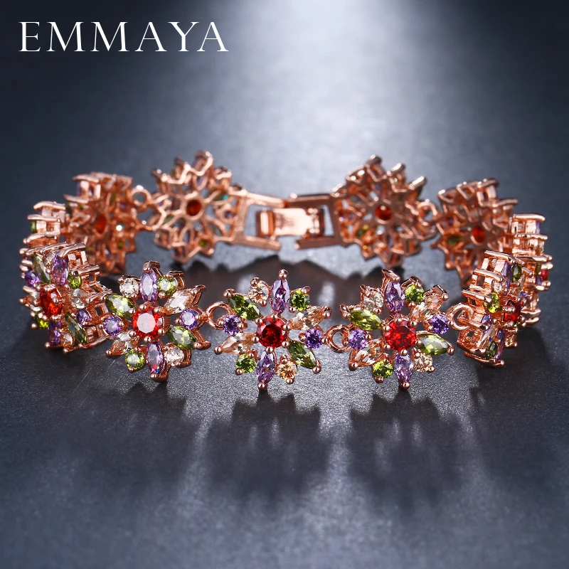 Женский браслет в форме цветка EMMAYA разноцветный цвета розового золота с