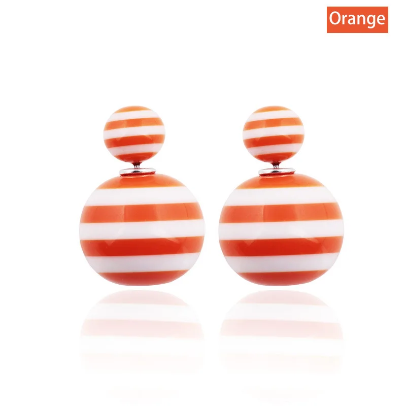 2017 прекрасные толстые полосы конструкций аксессуары два боковых Pearl Stud double Earrings |