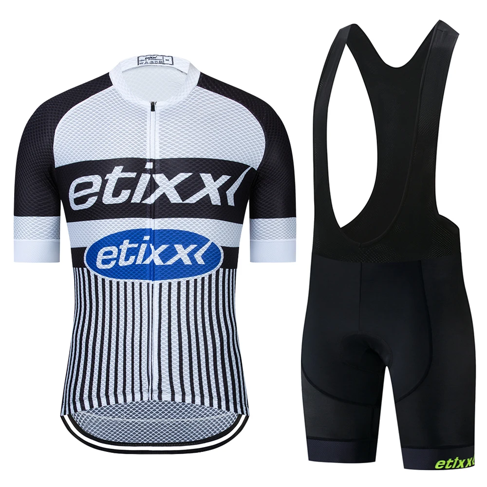 Bib Cycling Set 01 ETIXXL для мужчин Велоспорт Джерси летний короткий рукав набор Майо нагрудник шорты велосипедная одежда спортивная одежда рубашка костюм - Цвет: Bib Cycling Set 01
