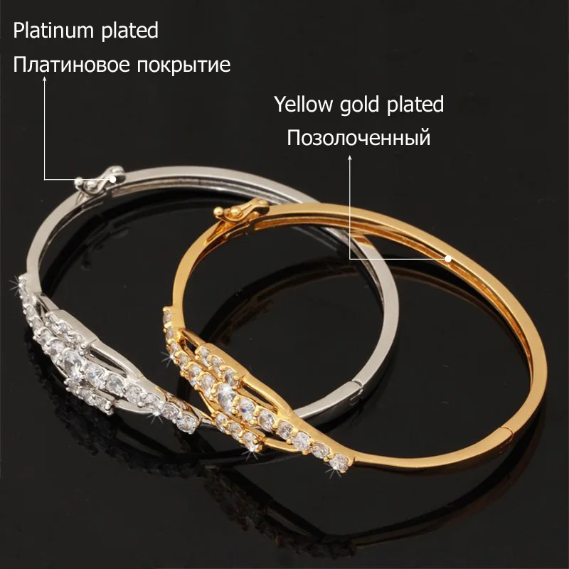 U7 Цирконы Кривой Браслет Ювелирные Изделия Оптом Позолоченный/Платиновое