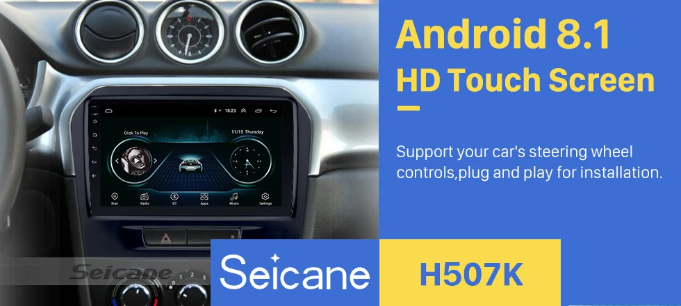 Seicane " сенсорный экран Android 8,1 2DIN Радио Bluetooth gps навигация для SUZUKI VITARA поддержка OBD2 Зеркало Ссылка