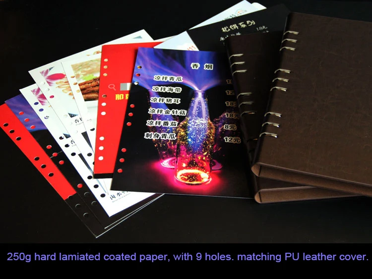 Папка-Обложка с индивидуальным логотипом из искусственной кожи меню прямым A4 или