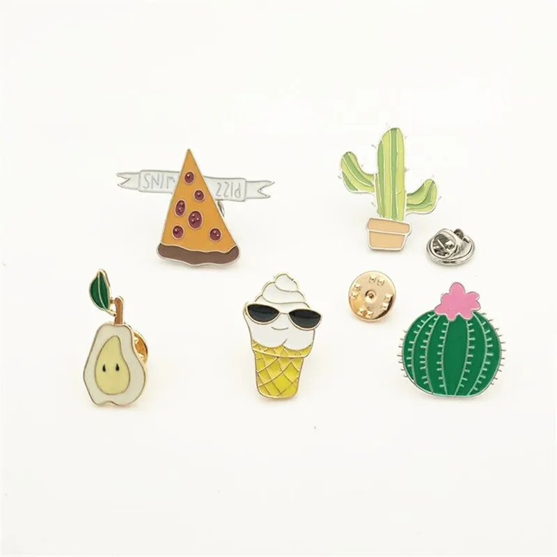 Единорог Радуга Cactus металла значки на рюкзак для детей Kawaii Костюмы аниме значок