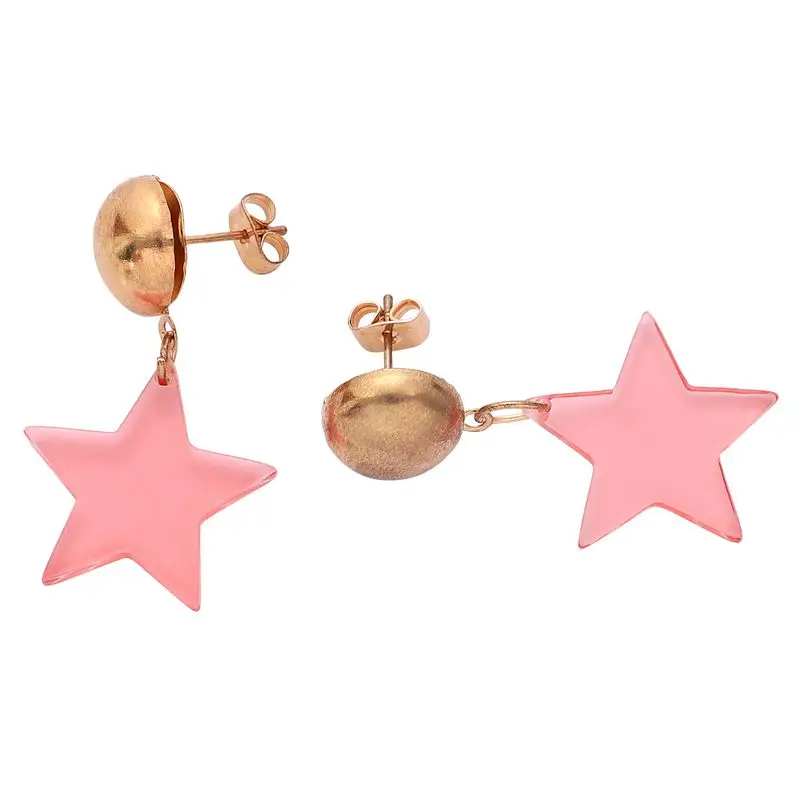 Модные серьги в простом стиле из сплава + пластика Короткие подвески со