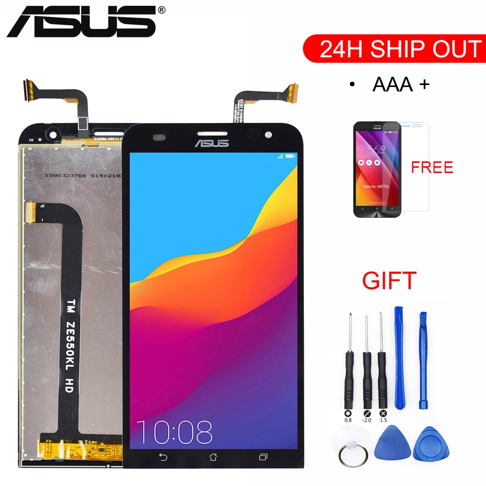 Оригинальный сенсорный ЖК экран для ASUS Zenfone 2 Laser ZE550KL дигитайзер с рамкой запасные
