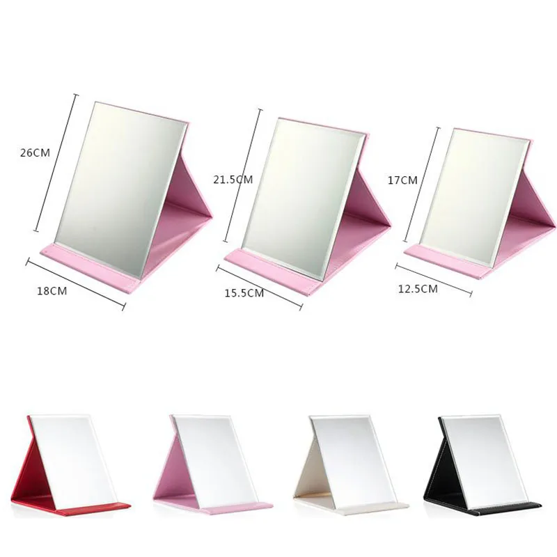 1 шт. макияж с зеркалом из искусственной кожи складная квадратная косметичка