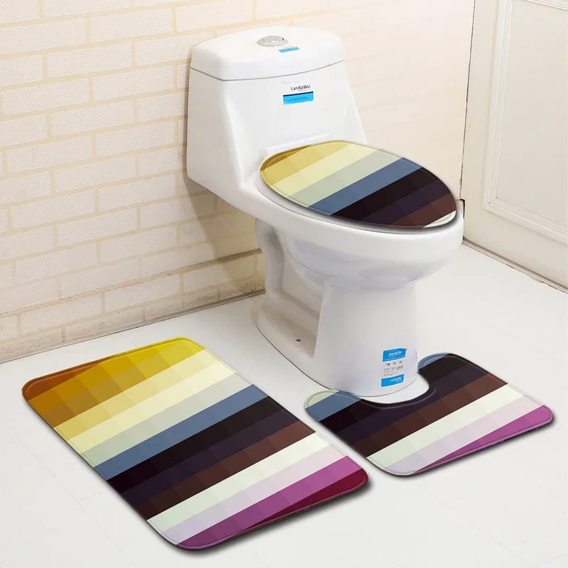 Zeegle геометрический коврики для ванной 3 шт. Ванная комната ковры абсорбент с