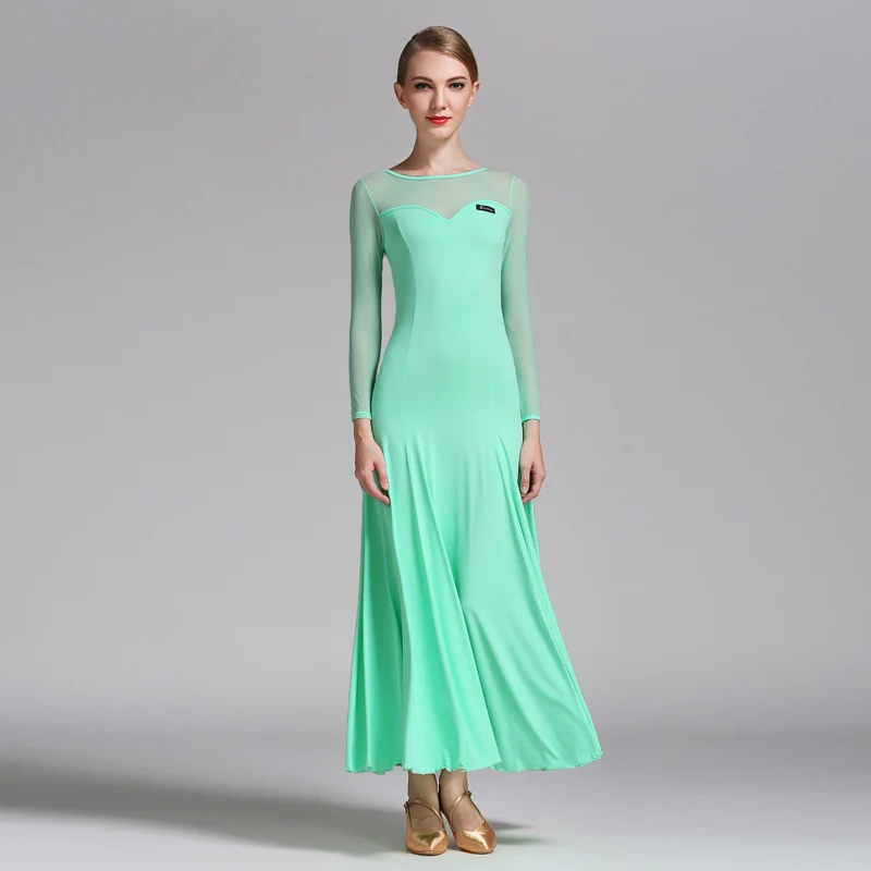 light green Бальное платье для танцев для женщин испанский Платье Фламенко одежда, костюмы для танцев женские Вальс платье костюмы праздничное платье с соединением внакрой - Цвет: light green
