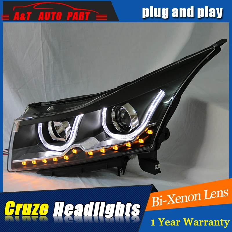 Стайлинг автомобиля светодиодный ная фара для Chevrolet Cruze фары 2009-2014 drl H7 hid