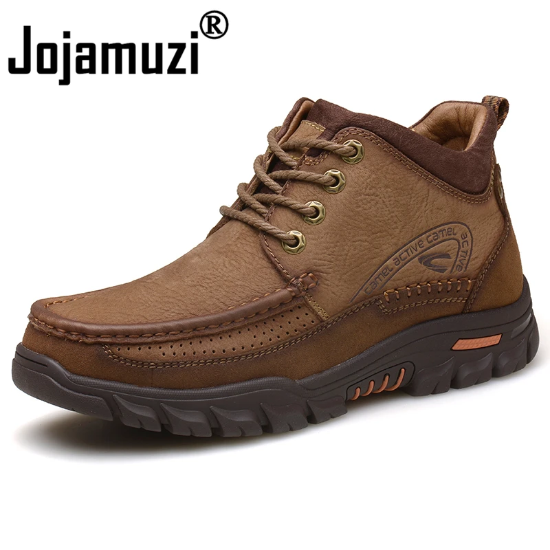 2019 короткие плюшевые ботильоны мужская зимняя обувь Теплая ручной работы из