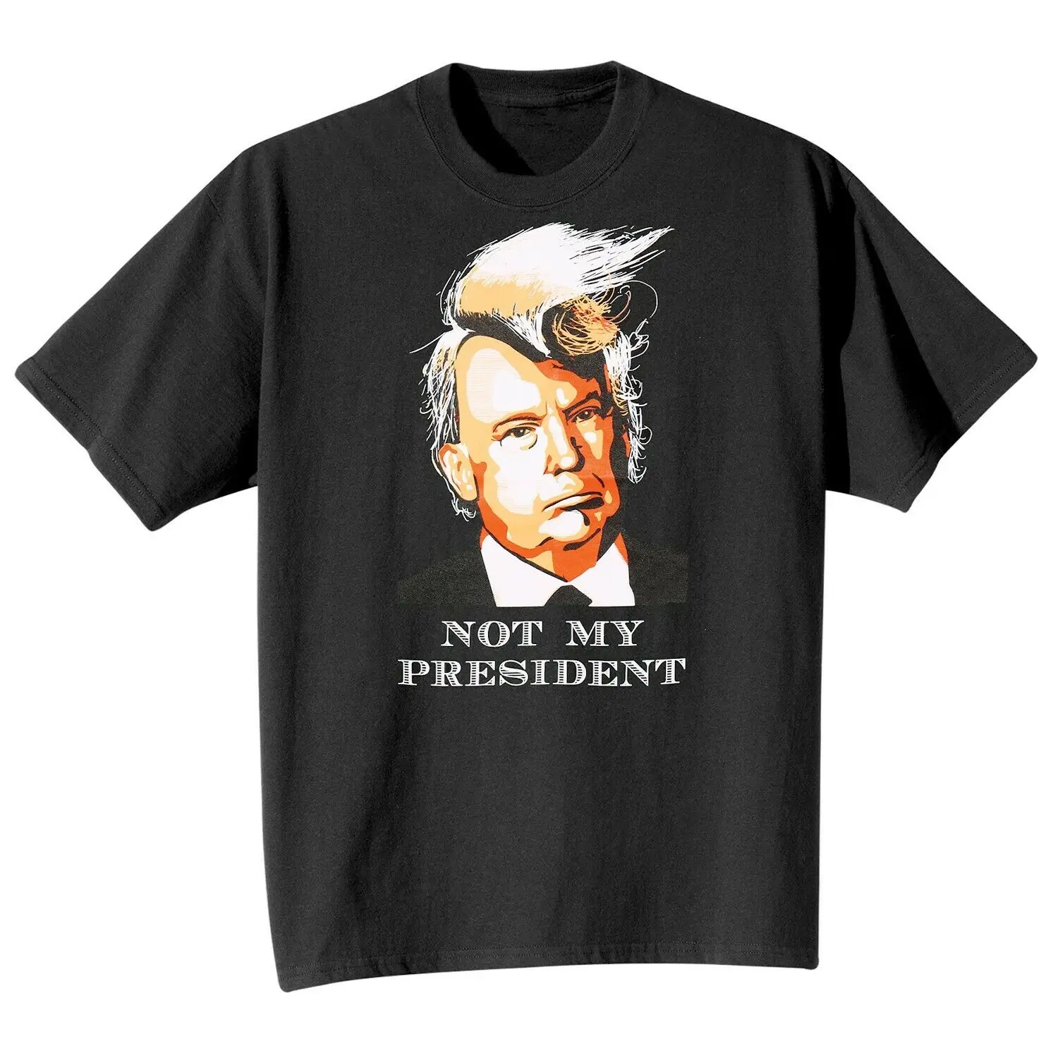 

Funny Design Trump Not My President Men's Cotton Short Sleeve T-Shirt - Black Tee