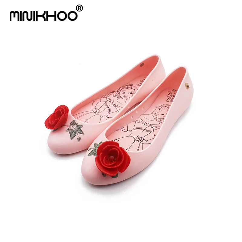 Mini Melissa Original Beauty Beast/женские прозрачные сандалии с красными розами женские