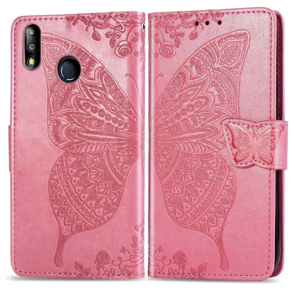 Кожаный чехол-книжка для Asus Zenfone Max Pro M2 ZB631KL Max M2 ZB633KL, чехол с бабочкой и цветами, чехол-кошелек, чехол для телефона s