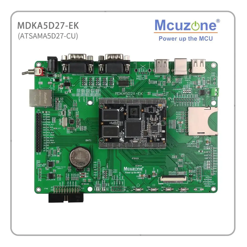 MDKA5D27-EK микрочип ATMEL ATSAMA5D27 500 МГц Cortex-A5 Linux 4 9 HS USB Cap Touch 7 дюймов 1024x600 LCD 512 Мб DDR3/3L |