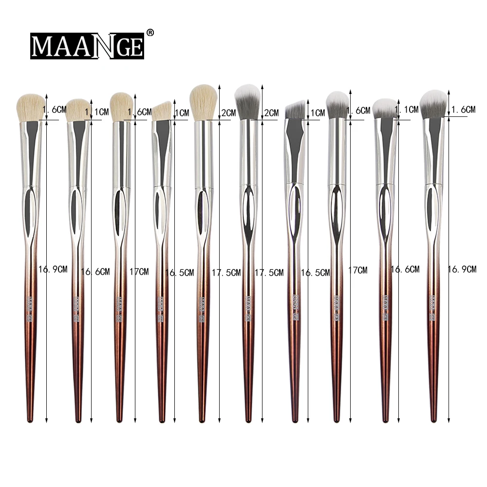 MAANGE Pro 10pcs Professional Makeup Brushes Set Pincel Maquiagem Cosmetics Brush Tools Kit Foundation Powder Goat Hair | Красота и