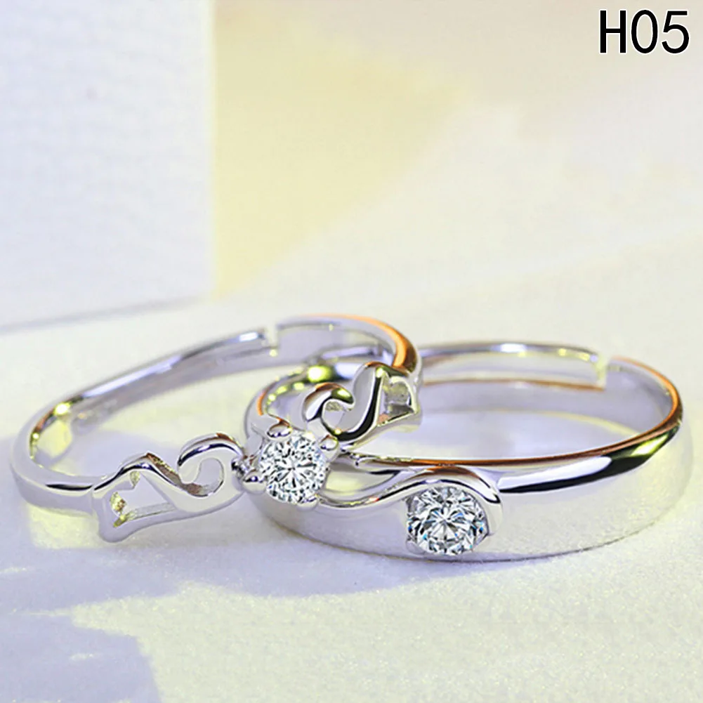 1 пара кольцо для влюбленных свадьбы Открытое мужчин и женщин свадебной