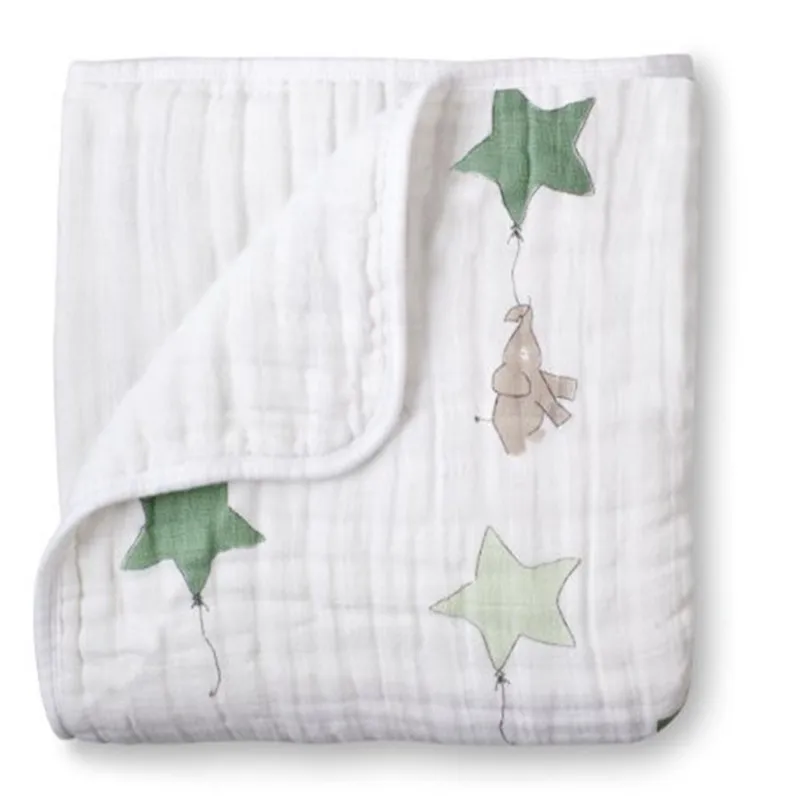 Муслиновое одеяло для новорожденных 2 слойное из 100% хлопка Двухслойное с