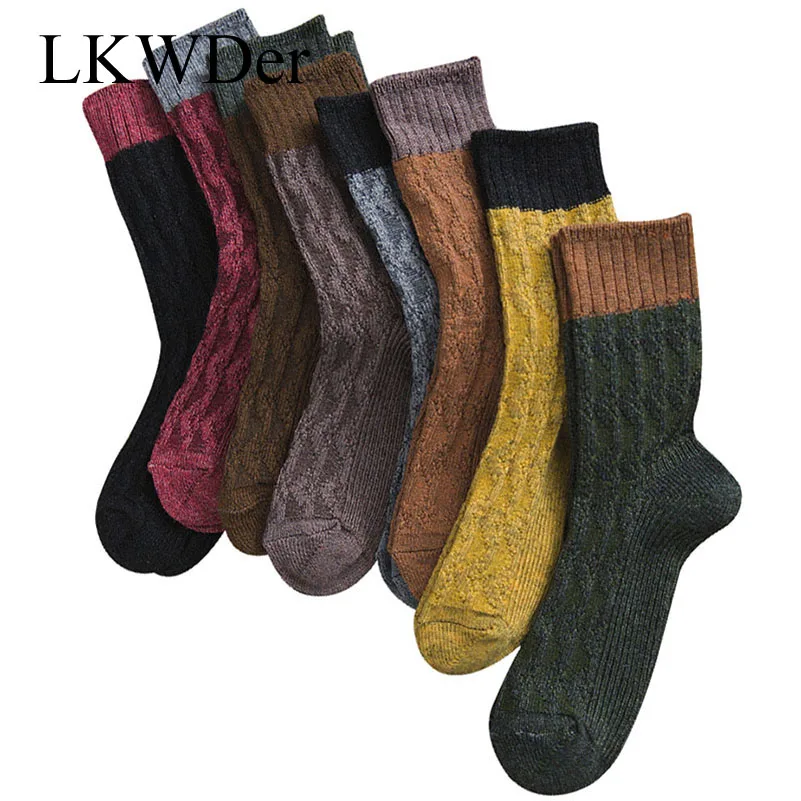 

6 Pairs New Fall/Winter Warm Some Yarn Design Creative Socks Meias Women High Quality Heap Heap Solid Color Sock For Women Socks