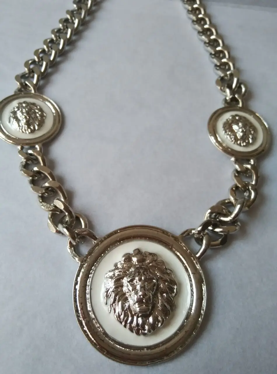 Ожерелье из филигранной цепочки с головой льва|link chain necklace|necklace filmnecklace link |