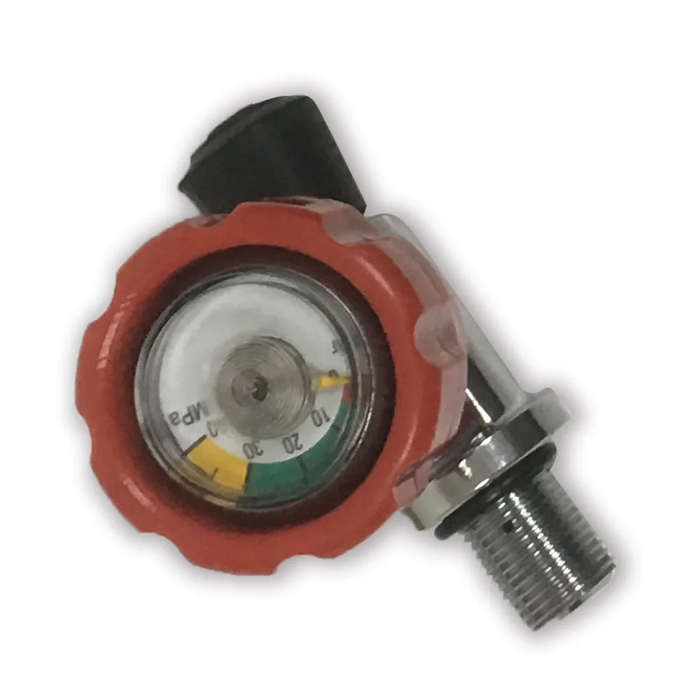 AC911 Pcp Paintball Din Valve Tank ON/OFF Valve With Gauge M18*1.5 Male G5/8 Female 4500psi For High Pressure Cylinder/CF Tank